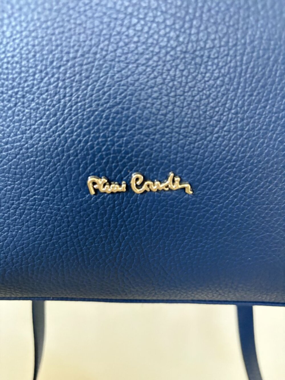 Pierre Cardin Blue Leather Backpack, Shoulder Bag, Silver Hardware - Picture 5 of 11